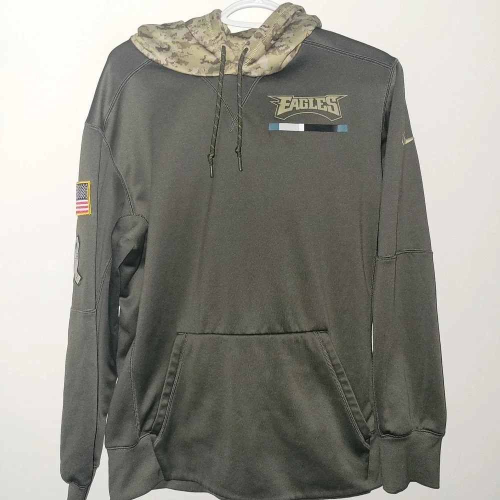 Nike Dri-Fit On‎ Field Salute To Service Philadelphia Eagles Hoodie Size Medium